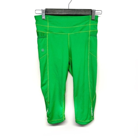 Athleta Pants - Athleta Lime Green Cropped Athletic Leggings Size XSP